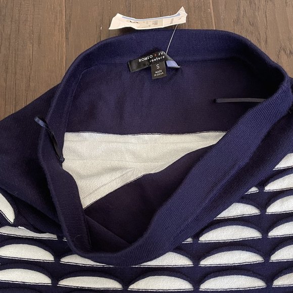 Navy & Lt Blue Mini Shirt~Romeo & Juliet Couture - Picture 2 of 3